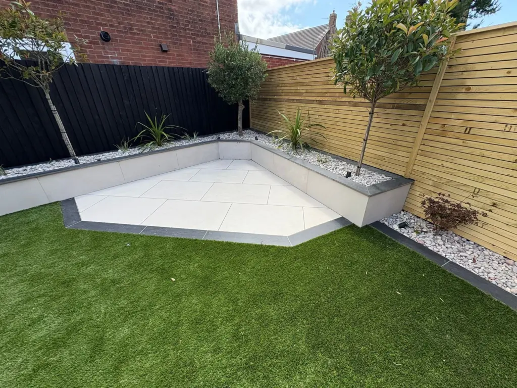 full length raised plant beds installed garden renovated